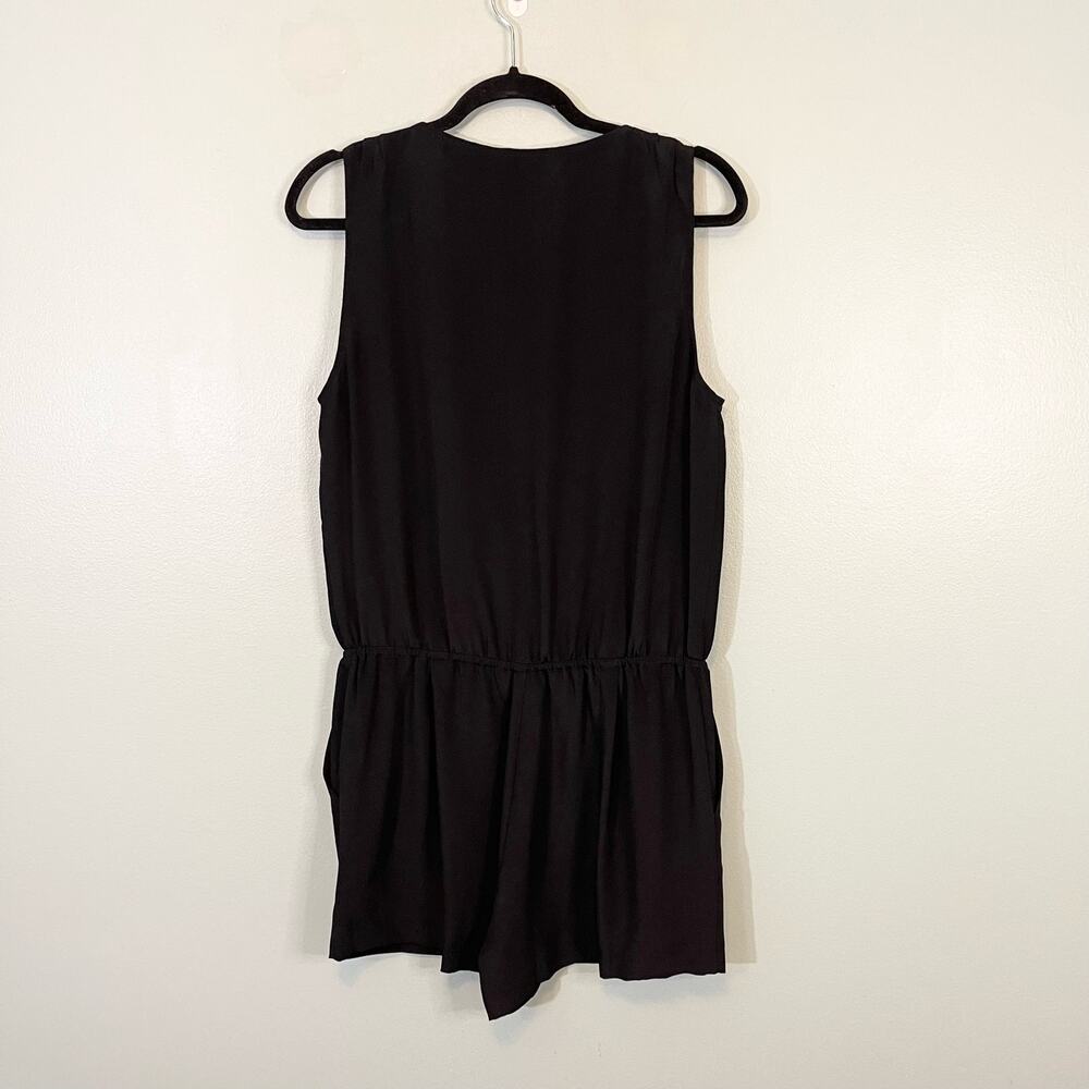 Rebecca Minkoff Romper 10 Black Mara Jumpsuit Short Silk Sleeveless V-Neck NWT - Picture 2 of 11